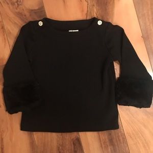 Janie & Jack Faux Fur trim top~ sz 2T